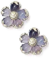 Paradise - 18k Diamond Chalcedony Earrings Studs