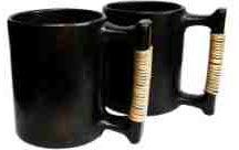 Polished Plain Black Stone Beer Mugs