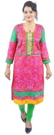 Bandhej Silk Kurti