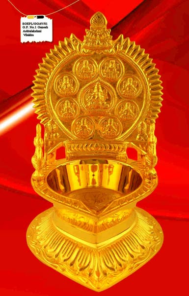 Ganesh with Ashtalakshmi Lamp