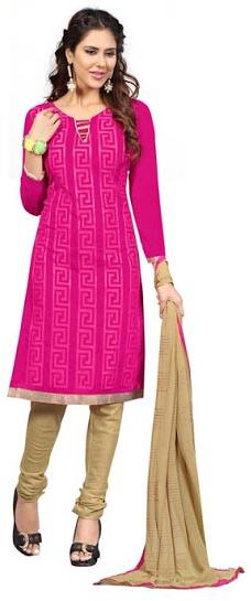 Chanderi Embroidered Dress Material