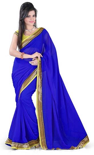 Fashion Desired Plain Chiffon Saree