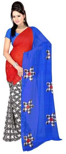 Multi Colored Printed Saree