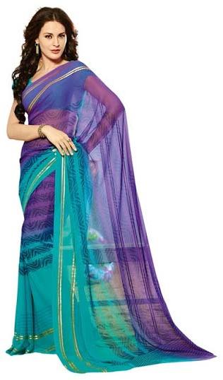 Georgette Sarees, Color : Violet