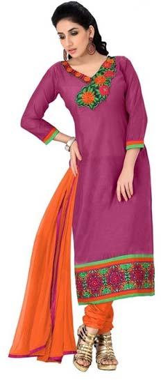 Women Wear Chanderi Dress Material, Color : Purple