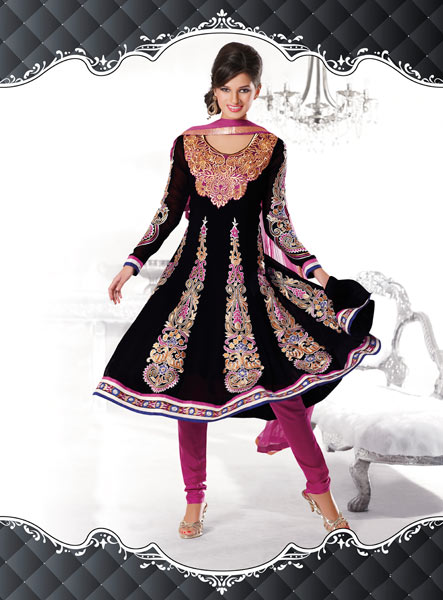 Plain Cotton Ladies Anarkali Suits, Pole Material : Silk