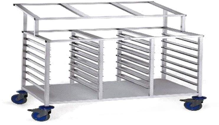 Stainless Steel Rack Trolley with Cutlery Stand