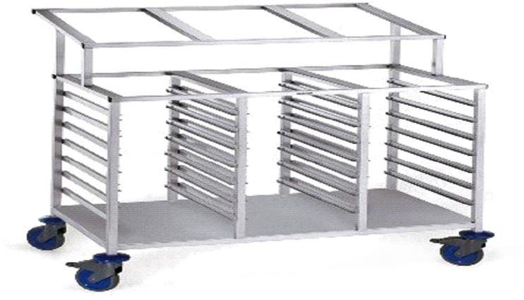 Stainless Steel Rack Trolley With Cutlery Stand