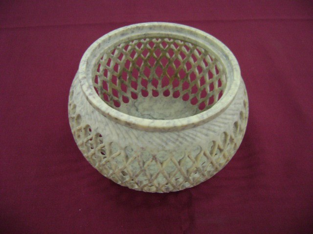 Round Carved Jar