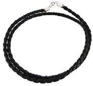 Braided Leather Cords, Color : Black
