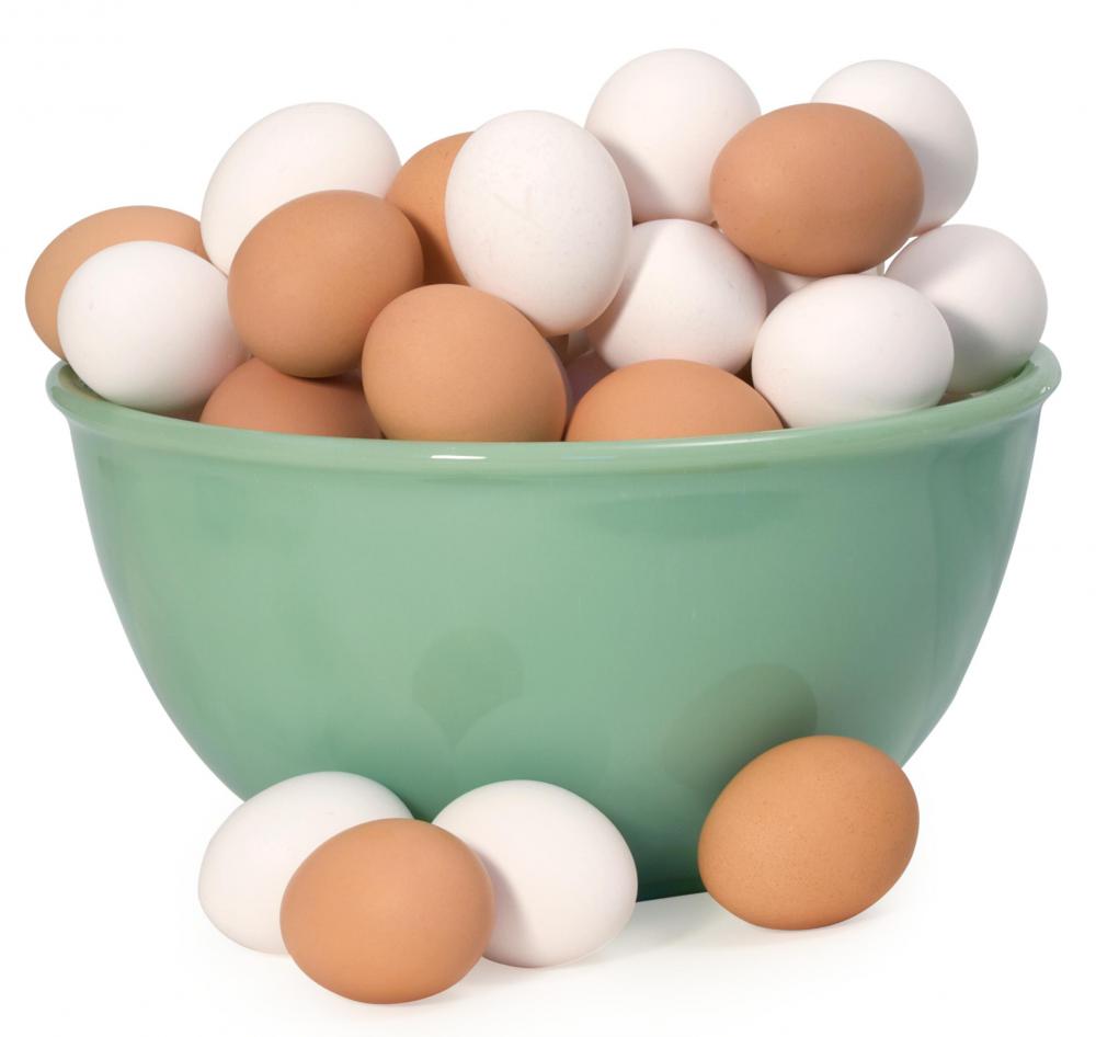 Fresh White Eggs, Brown Eggs