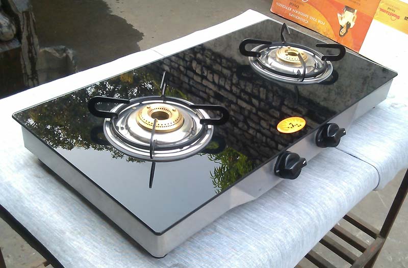 Rectangular Stainless Steel 2 Burner Gas Stoves, for Cooking, Feature : High Efficiency, Light Weight