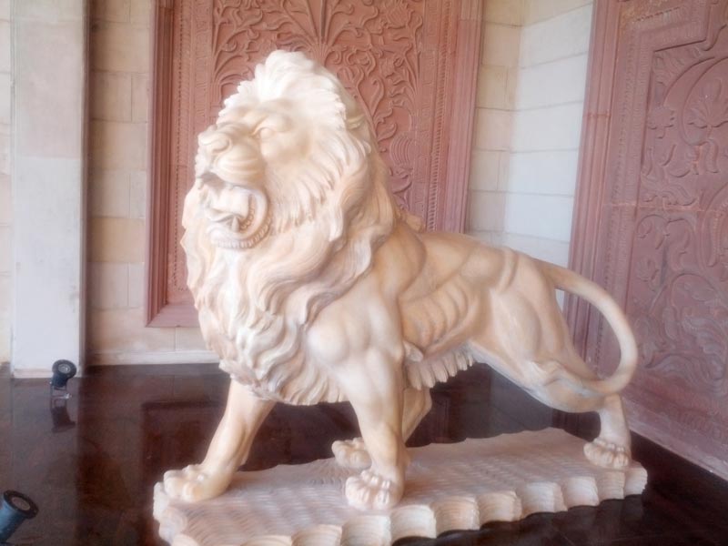 Engraved Marble Lion Piece
