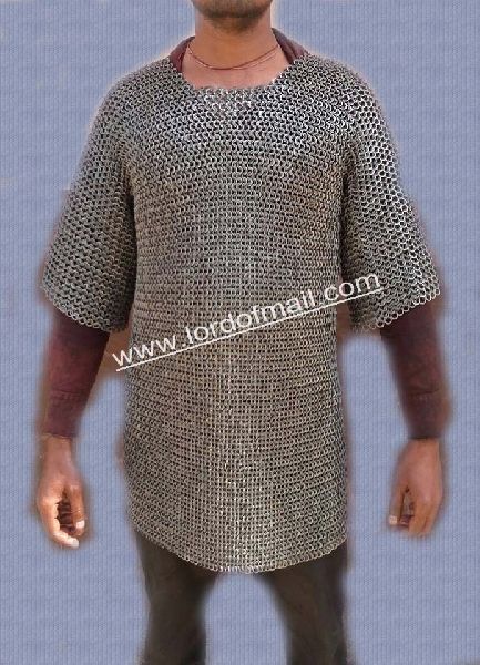 Steel Polished Chainmail Haubergeon, for Safety Purpose, Feature ...