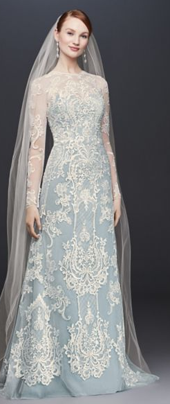 illusion lace long sleeve wedding dress