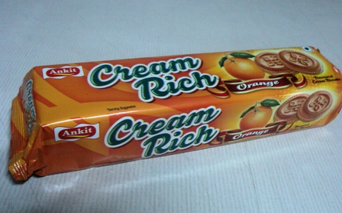 Orange Flavour Cream Sandwich Biscuit