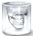 Glass Skull, Shotglass, Two Piece Glass