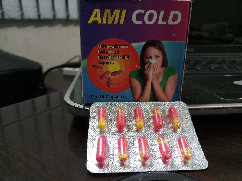 Ami Cold Capsules (Chlorpheniramine maleate 4mg + Phenylephrine HCL 10 mg)