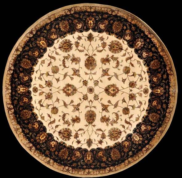 Hand Knotted Round Silk Carpets