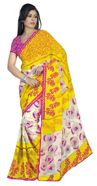 Amiable Printed Casual Wear Faux Georgette Saree 4010a