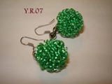 YR curlley greeny earrings