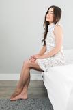 Penny Ruffle Lace Dress - White