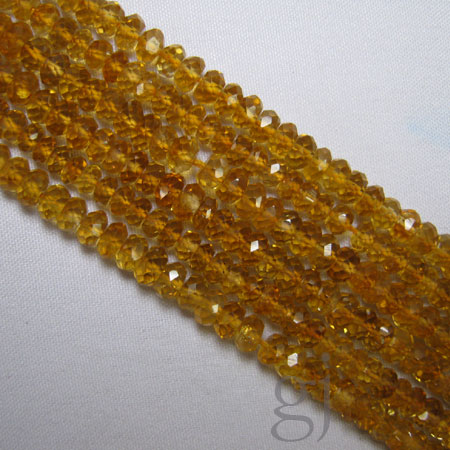 Brandy Citrine Faceted Rondelle Beads