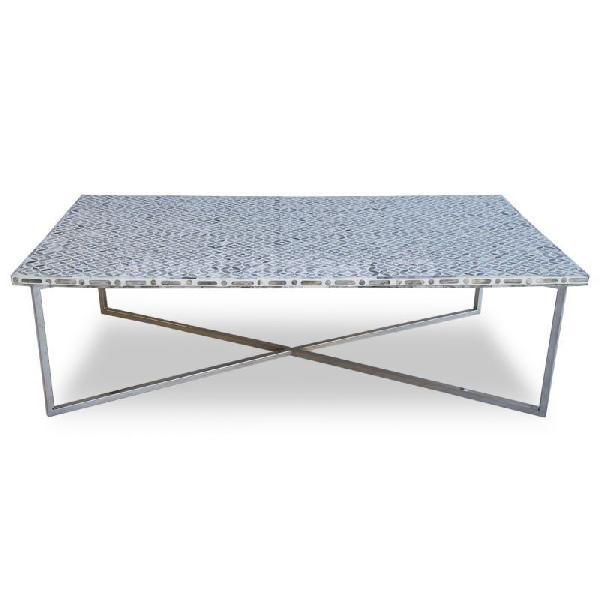 Bone Inlay Coffee Table, Size : Size (Inches) : H 15 W 55 D 32