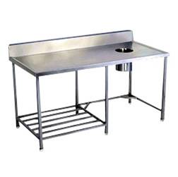Stainless Steel Soiled Dish Landing Table, for Hotels, Restaurants, Feature : Fine Finished