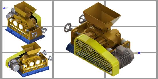 Electric Automatic Roller Crusher, for Chemical Industry, Coal Mining, Construction, Industrial, Color : Grey