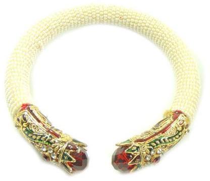 White Moti Crystal Bangle