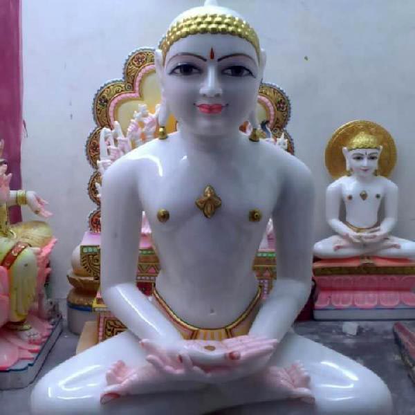 Printed Marble Mahaveer Swami Statue, Size : Multisizes