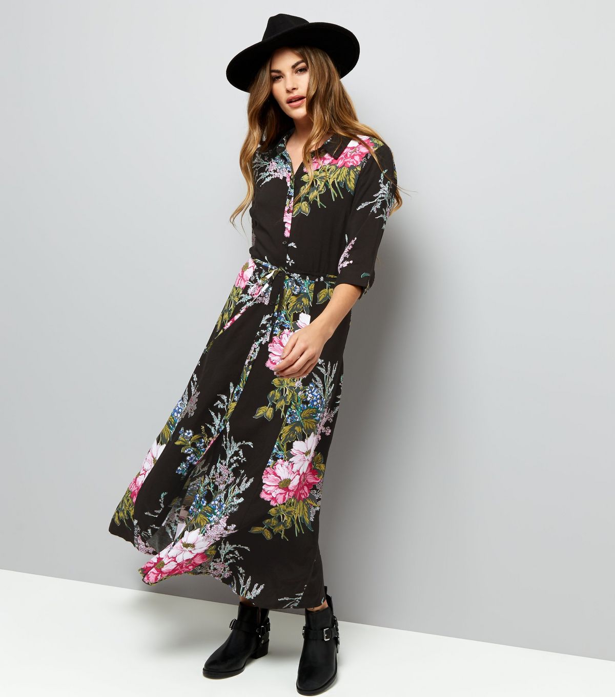 Sleeve Maxi Shirt Dress