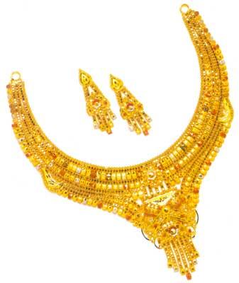 Gold Necklace-d-34-gm