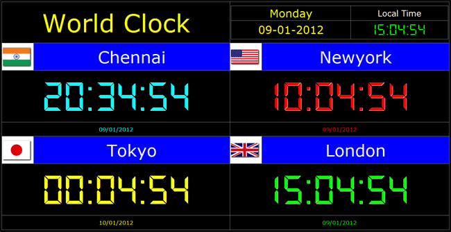 World Clock and Timers
