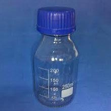 Reagent Bottle, Clear , Wide Mouth With Polypropylene Blue Screw Cap.
