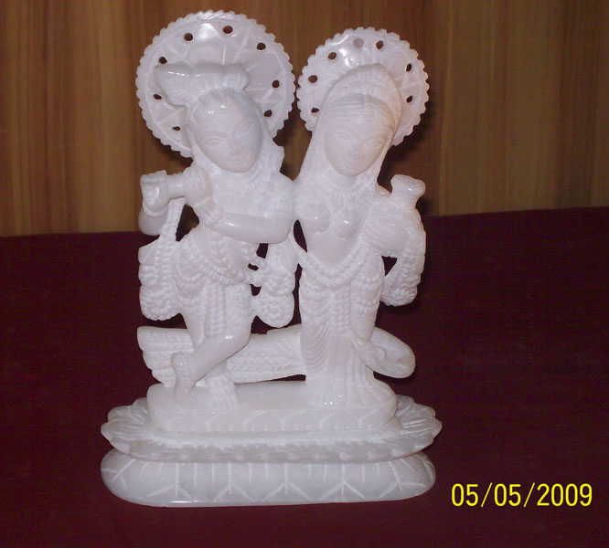 Radha Krishna Vrindavan Pure White Idols