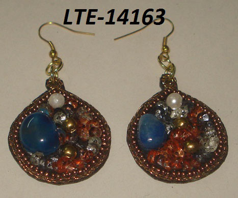 Beaded, Embroidered Earrings