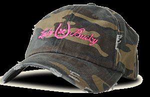 Distressed Lucky Bucky Logo Camo Cap