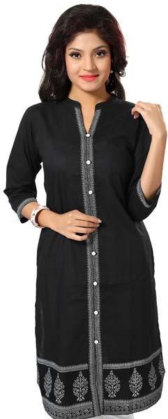 Black and White Ethnic Grace Kurta for Modern Woman