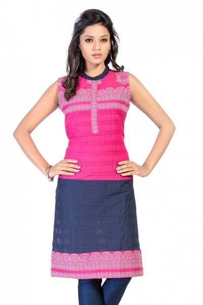 Dual Drive Pink and Purple Tunic with Pintex Design