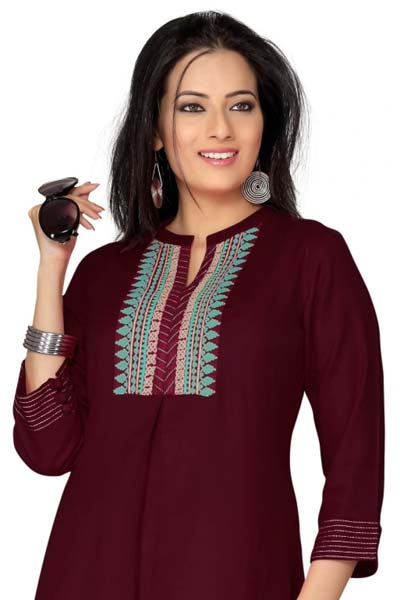 Fine Silhouetted Black Marvellous Indian Tunic Top