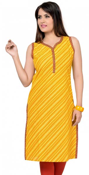 Little Ms. Sunshine Yellow Orange Cotton Fashion Long Tunic