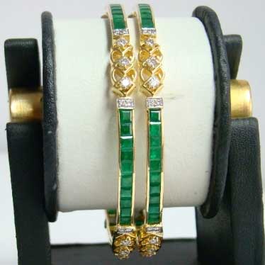 Diamond Studded Gold Bangles