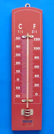 Thermometer On Wooden Base