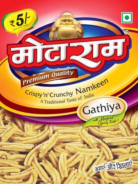 Mota Ram Gathiya Namkeen, for Snacks, Style : Sealing
