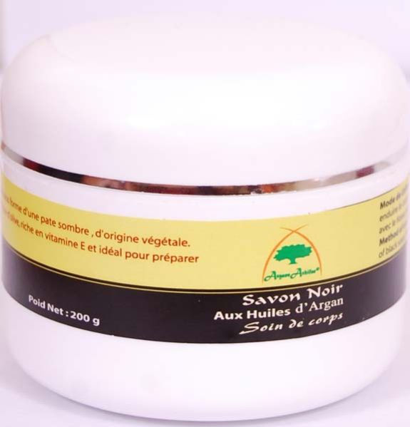 Black Soap With Argan Oil In 200 Gr Beauty Jar