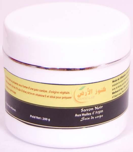 Black Soap With Orange Blossom Essential Oil In Beauty Jar 200 Gr