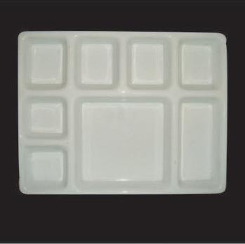 Rectangular Plastic 8 Section Compartment Tray, for Food Serving, Pattern : Plain