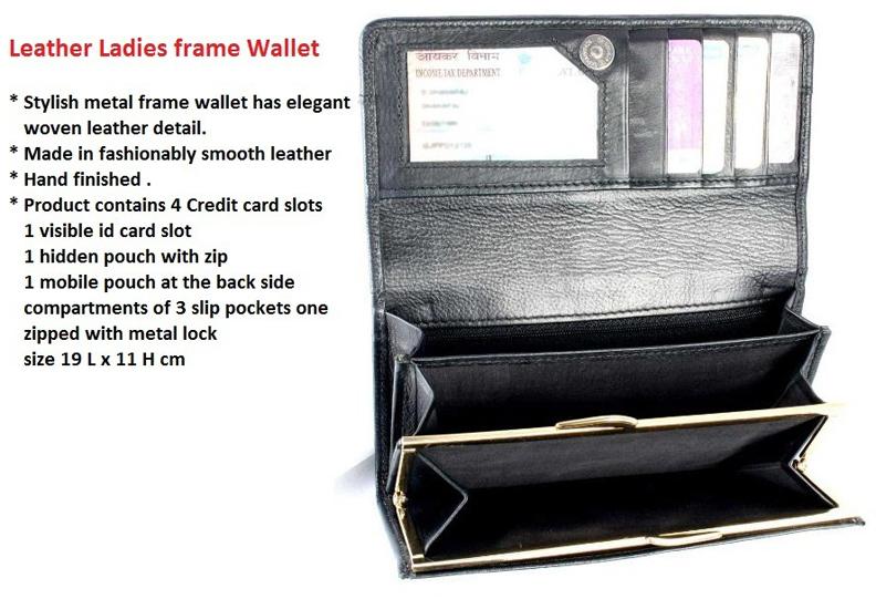 Leather Ladies Frame Wallet